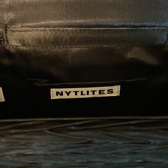 Black Satin Clutch  + Shoulder Bag - Picture 4 of 8